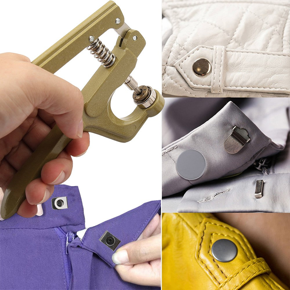 120Sets Jeans Buttons Shank Button with Pliers Sewing-Free Change Waist Size Buttons for Jeans Coat Sewing Accseeories