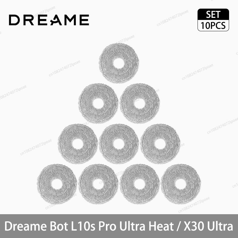 Acessórios para Robô Aspirador Dreame L10s Pro Ultra Heat / X30 Ultra: Escova Principal, Escova Lateral, Pano de Limpeza, Filtro Hepa, Saco de Pó, Peças de Reposição
