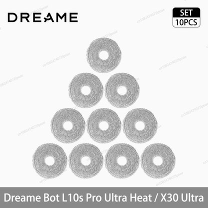 Acessórios para Robô Aspirador Dreame L10s Pro Ultra Heat / X30 Ultra: Escova Principal, Escova Lateral, Pano de Limpeza, Filtro Hepa, Saco de Pó, Peças de Reposição
