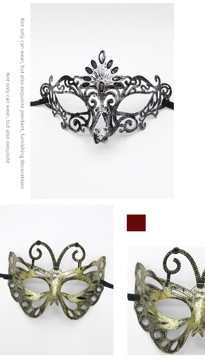1pc Amazing Mask Antique Gold and Silver Jazz Flat Head Mask Ball Party Gathering Men and Women Cosplay Half Mask Decoration