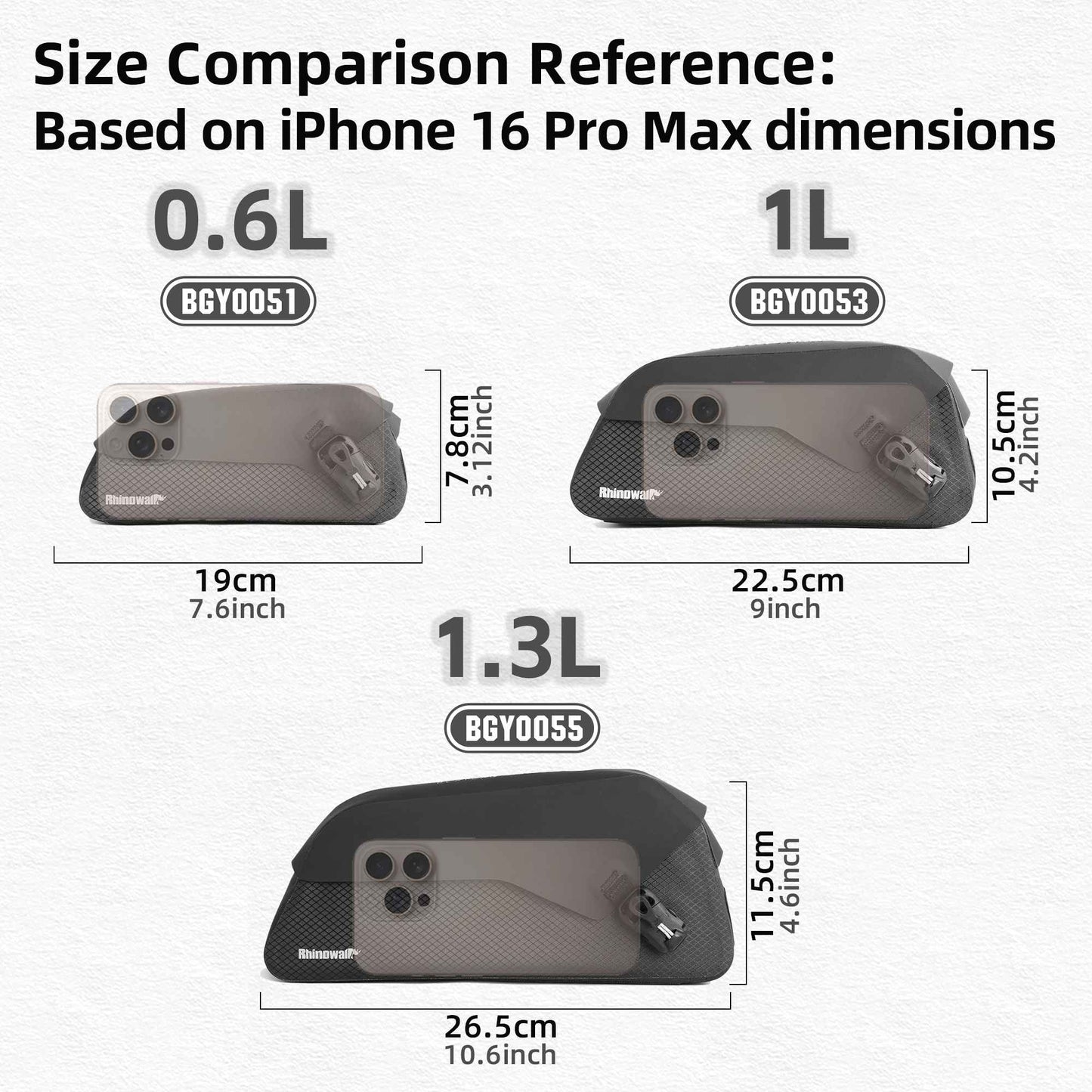 Rhinowalk Bicycle Top Tube Bag Waterproof Bike Front Frame Storage Bag Screw & Strap fixed Cycling Travel For MTB Road Gravel