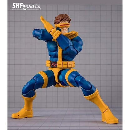 Genuine BANDAI S.H.Figuarts X-Men Scott Summers Cyclops GAMERVERSE Anime Action Figure Modelo Colecionável Presente Infantil