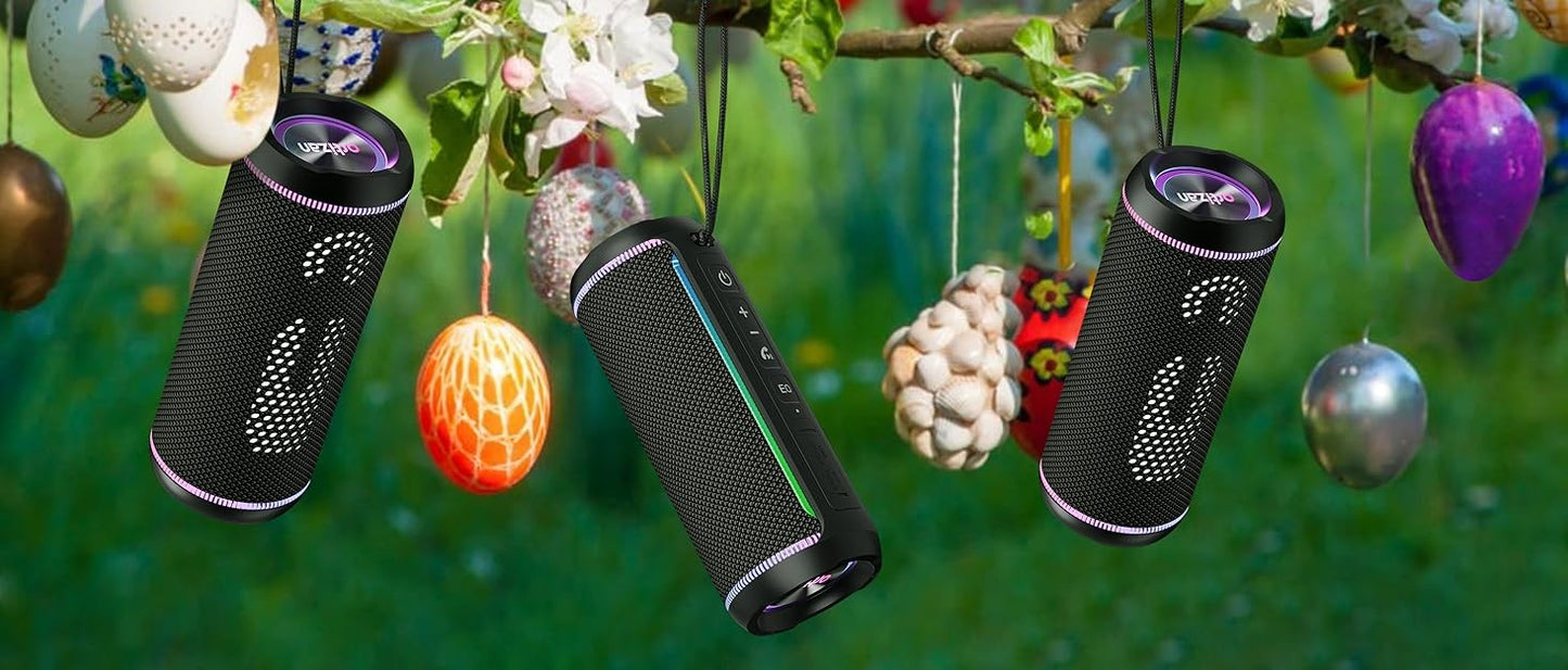 Ortizan X30 Caixa de Som Bluetooth Portátil Bluetooth 5.3 Caixa de Som Sem Fio com Som Estéreo Alto HD de 40W e Luzes RGB Coloridas AUX