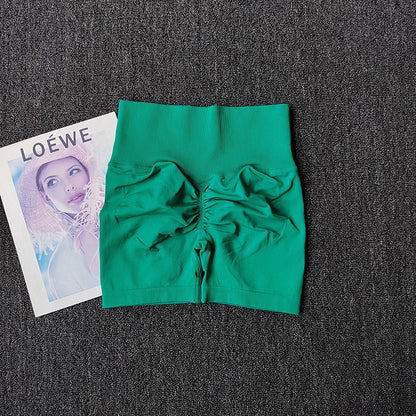 Yoga Shorts Peach Hot Girls Three-Cross Pants High Waist Knitted Pressure Running Sport Elastic Belly Lifting Butt Tight Pants