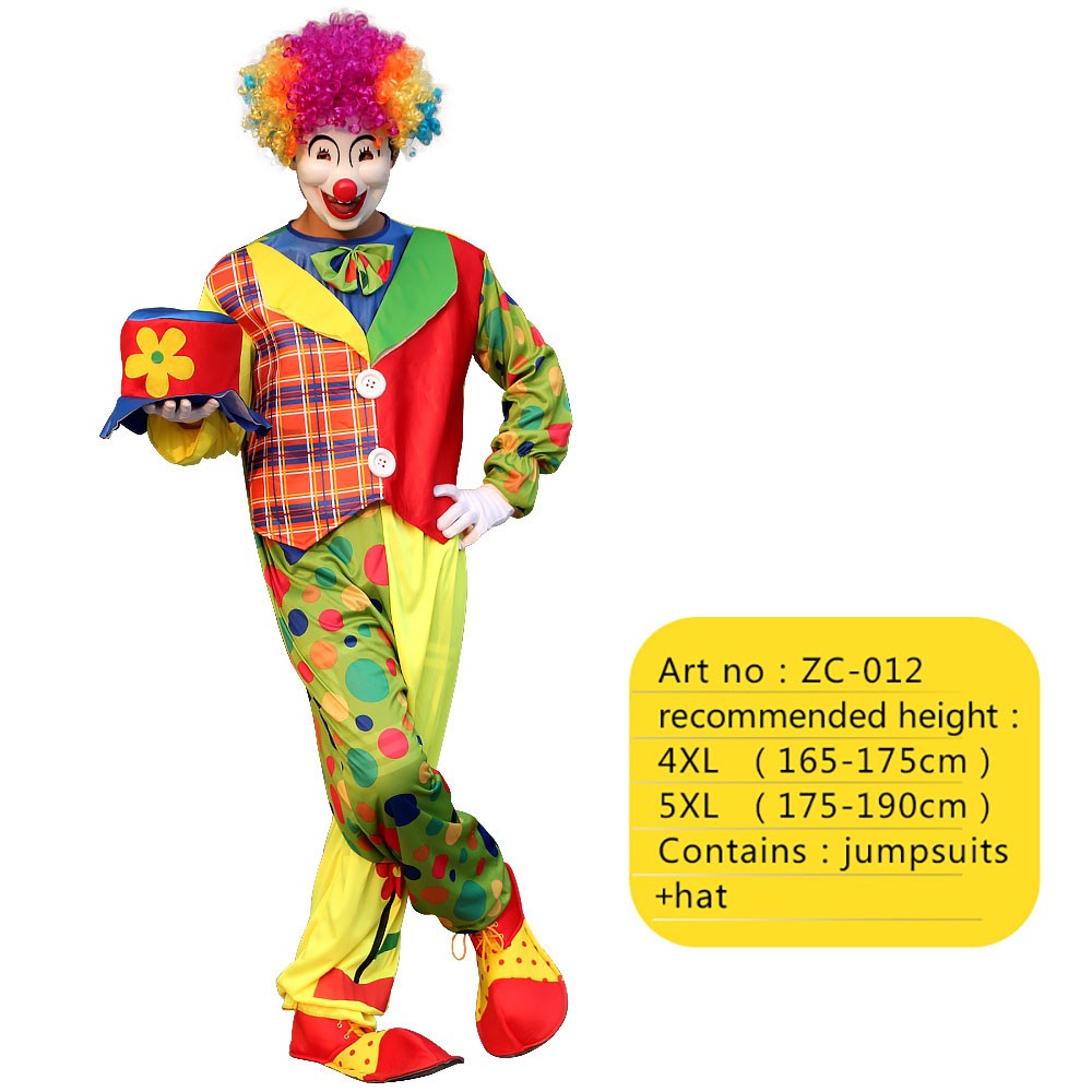 12 Styles Adult Men Costumes Funny Circus Naughty Magician Cosplay Carnival Party Clown Costume Christmas gift surprise party