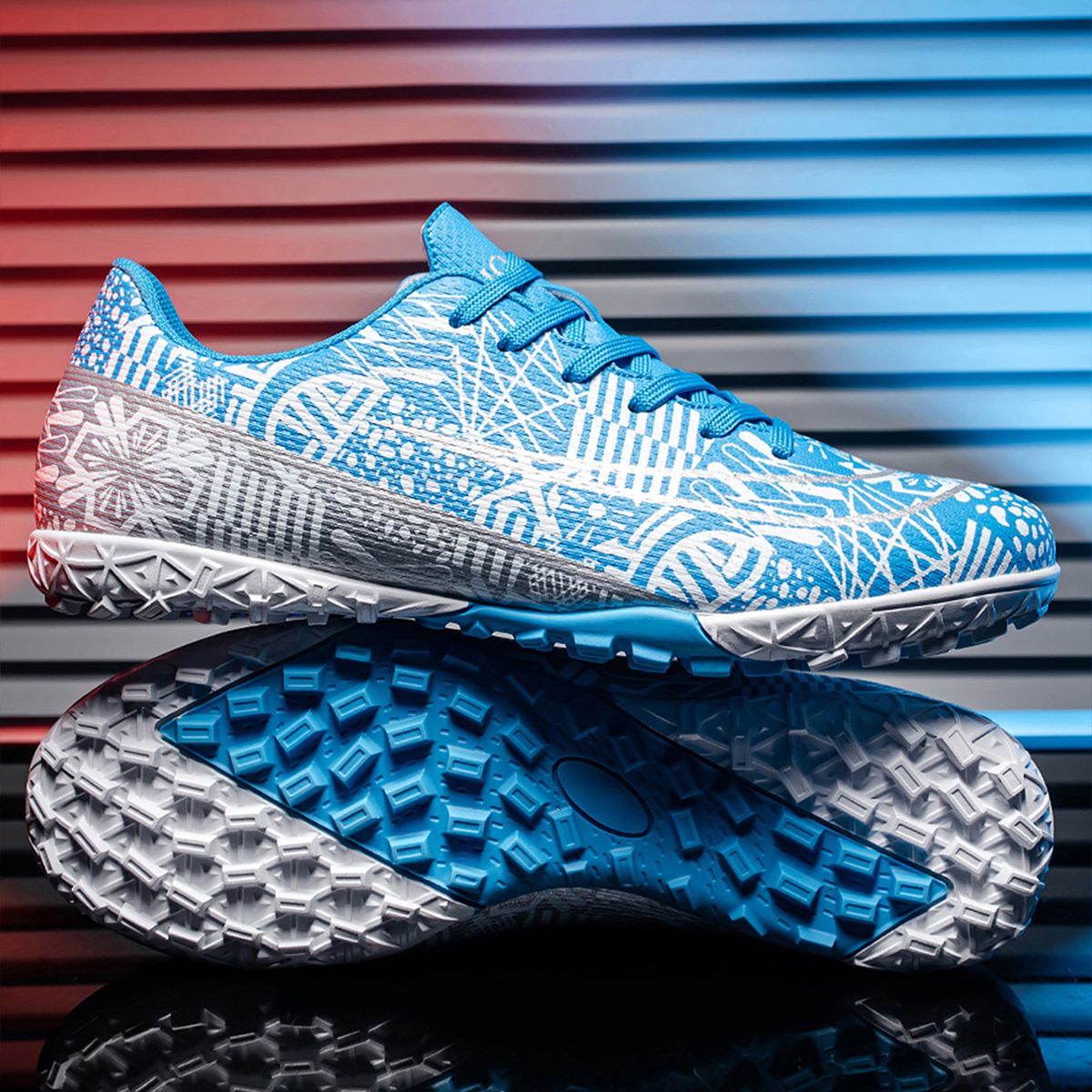 Professional High-Top Soccer Shoes for Men, Tf, Broken Nails (Referring to Cleats), Short Nails (Referring to Studs), Artificial Turf Training, Breathable, Anti-Slip