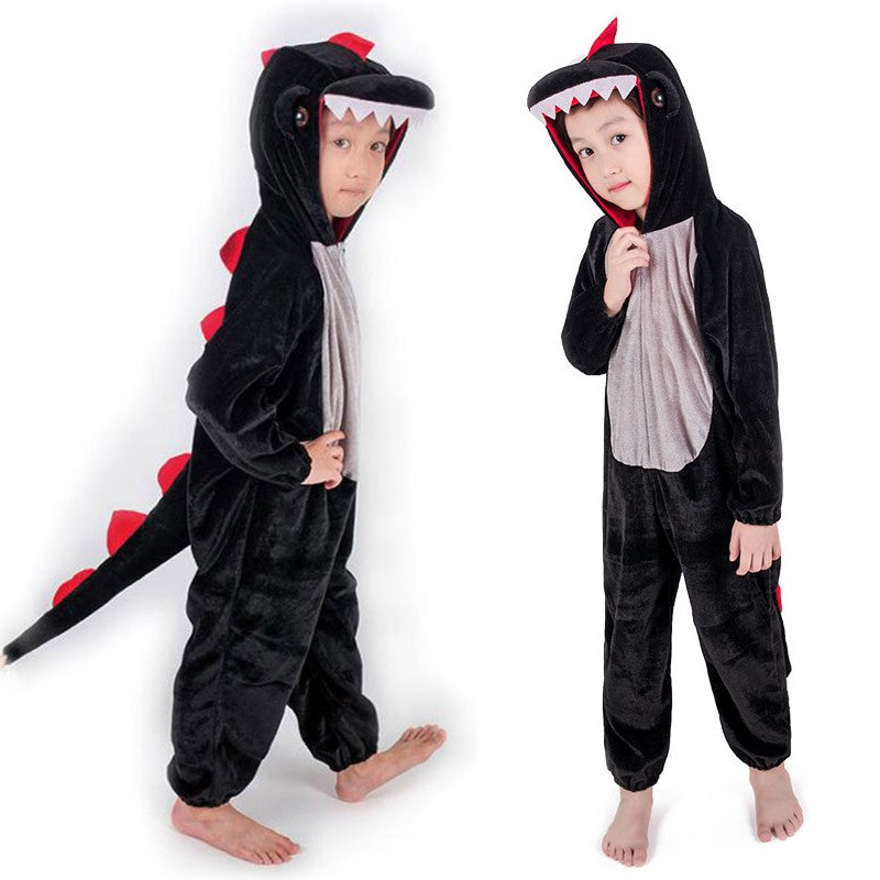 Cute Child Dinosaur Kugurumi Costume Cosplay Boys 2-4T 4-8Y Green Black Kindergarten School Party Game Role Play Suit Umorden