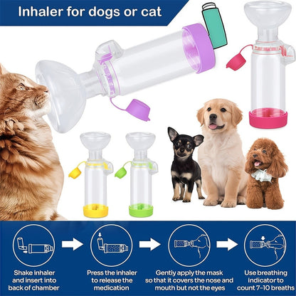 Nebulizadores para pets, para gatos e cachorros, nebulizador portátil, com duas máscaras de silicone incluídas.