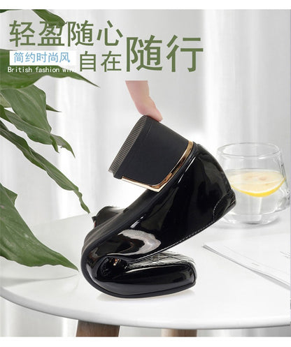 4.5cm British Style Deep Mouth Block Heels Shoes Women Loafers Bright Leather 2024 Spring Soft Leather Shoes for Office Mom