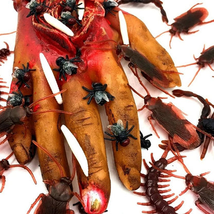 12/24pcs Halloween Simulation Bug Cockroach Spider Centipede Scorpion Plastics Prank Bug Funny 2025 Halloween DIY Decoration