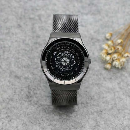 New Concept Creative Pointless Black Technology Watch Men's and Women's Students Minimalist Fashion Trend Quartz Watch