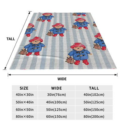 Urso Paddington (manta de pelúcia infantil, edredom de flanela, mantas para sala de estar, design macio e quente, colcha de qualidade, presente de aniversário