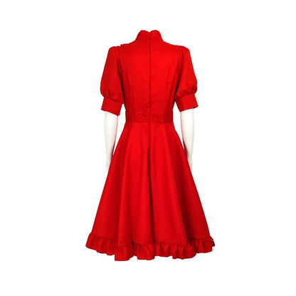 Movies Pearl Cosplay Costume Medieval Terror Red Dress for Women Girls Disguise Outfits Halloween Carnival Party Clothes