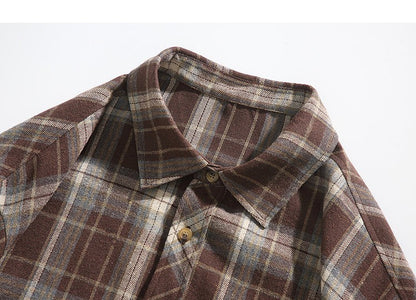 2025 Mens Cotton Plaid Style Cargo Shirts Casual Dress Short Sleeve Work Streetwear Blouses M-5XL