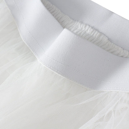 New Fairycore Lady ´s Fashionable Sexy Solid Color Mesh Skirt, Irregular Elastic Tulle Bubble Skirt, Daily Life and Vacation