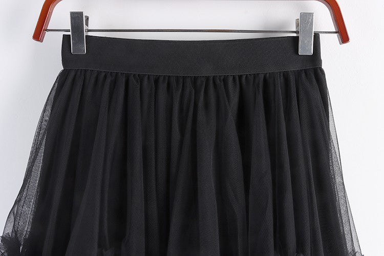 TIGENA Tutu Tulle Long Skirt for Women 2023 New Summer Korean Aesthetic Cute Irregular Mesh High Waist Maxi Skirt Female Purple