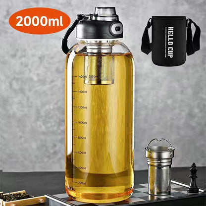 Copo De Vidro Transparente Com Filtragem Copos De Café De Grande Capacidade Com Tampa Utensílios De Cozinha Suprimentos De Barra Caneca De Chá Durável