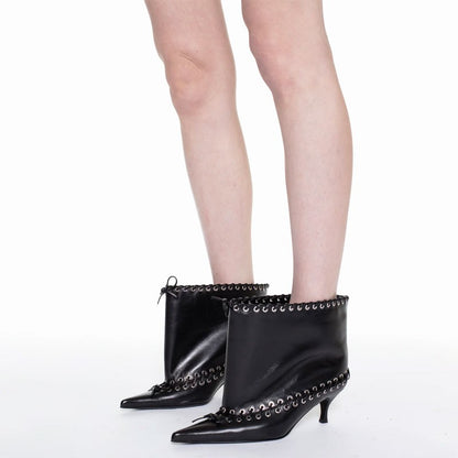 6.5 cm Heel Short Boots Pointed Fashionable Buckle Fashion Versatile Cool Women Boots Women Shoes  Ladies Shoes Botas De Mujer