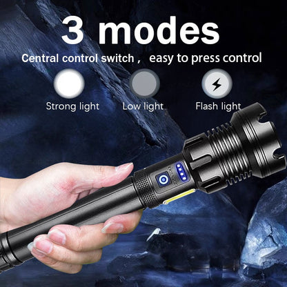 2025 New 15000mAh XHP390 Flashlights 10000000LM Ultra Powerful Flashlight Zoom USB Rechargeable Lantern Outdoor Camping Torch