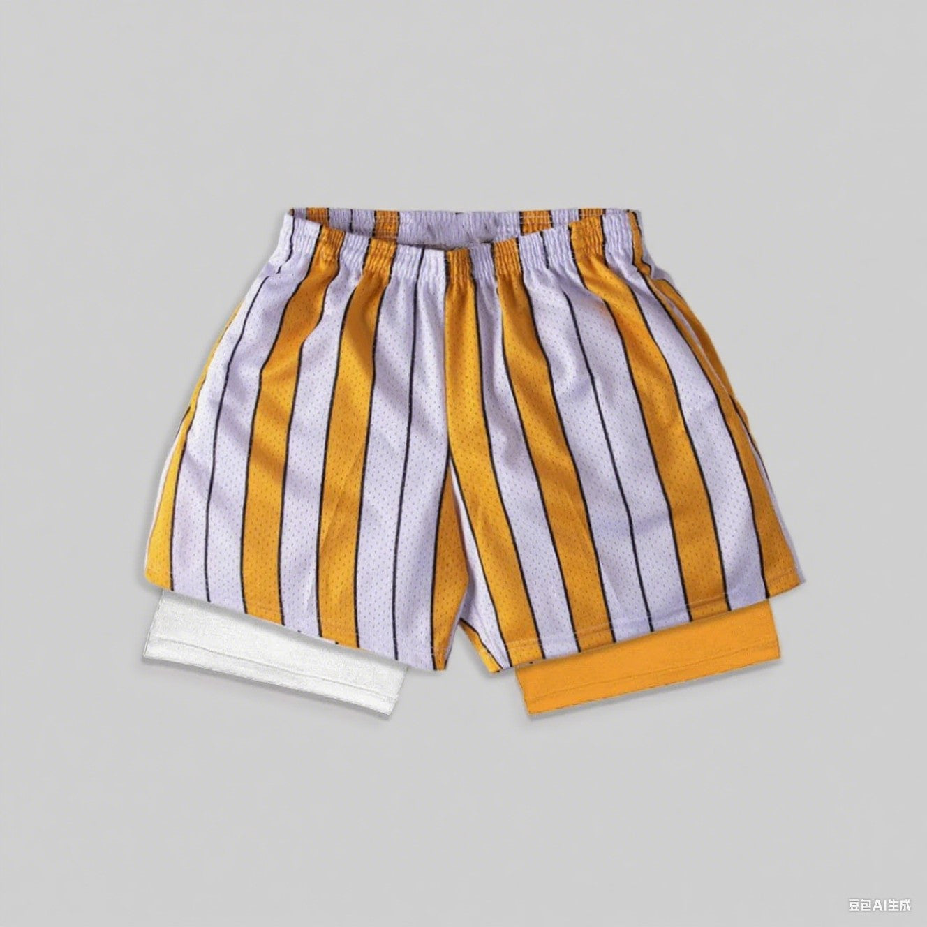 New Gym Double-layer 2-in-1 Men's Sports Shorts with Sweat Absorption Quick Drying Breathable Outdoor Running Fitness Shorts