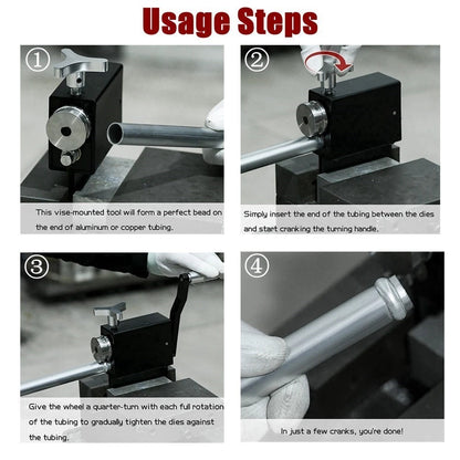 Ferramenta Frisadora de Tubos, Roldana Manual, Ferramenta de Frisagem para Tubulação de Admissão e Intercooler, Compatível com Tubos de 5/8" ou Maior ID, Alumínio