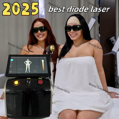 Ice Painless Diode Laser Hair Removal Machine 3 Wavelength 755nm 808nm 1064nm Epilation Definitive Suitable For All Skin Tones