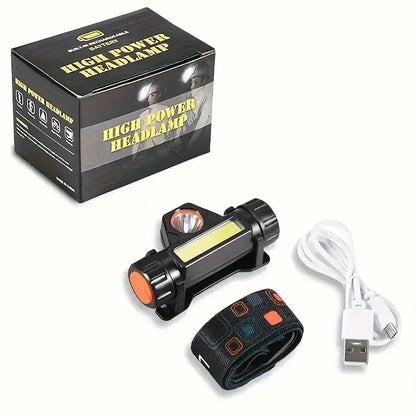 Outdoor Headlamp Mini Powerful LED Headlight Rechargeable USB Flashlight Waterproof Head Torch For Camping Fishing Lantern