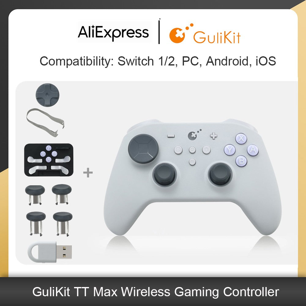 GuliKit TT Pro/Max Wireless Controller for Nintendo Switch 1/2 with Tension Adjustable TMR Joysticks for Windows Android iOS