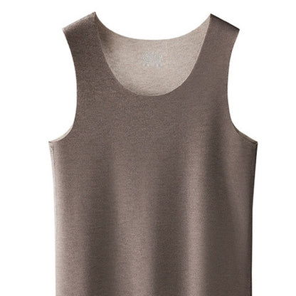 Comfortable Bamboo Fiber Thermal T Shirt Men Tank Top Wool High Quality Seamless Undershirt Winter Men's Warm Fleece Underwear