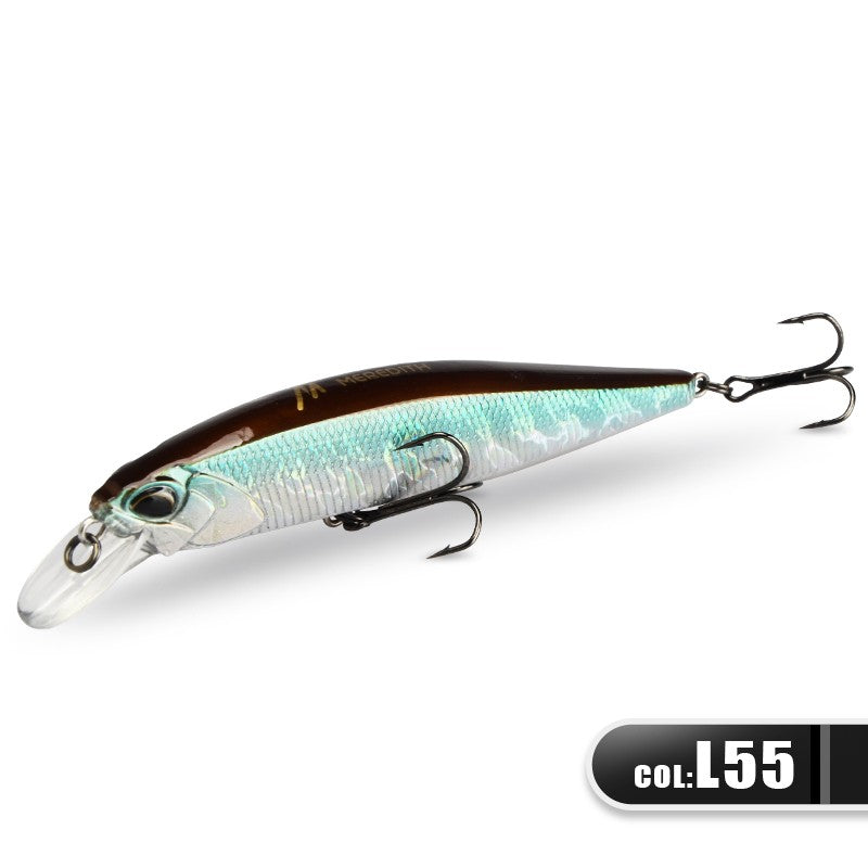 MEREDITH JERK MINNOW 100F 14g Flutuante Wobbler Isca de Pesca 24 Cores Isca Minnow Isca Dura Qualidade Profissional Profundidade0.8-1.0m