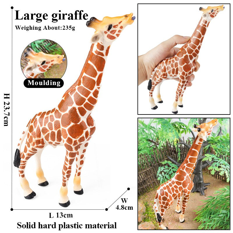 Oenux Zoo África Animais Selvagens Girafa Simulação Modelo Bonecos de Ação PVC Brinquedo Educacional Fofo para Crianças