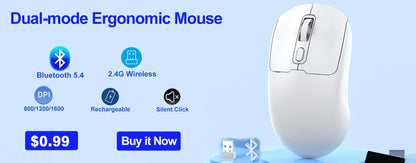 Mouse Sem Fio 2.4G Mouse Gamer Mouses Ergonômicos 800-1200-1600 DPI Mouse Recarregável Mouses de Escritório para PC Laptop Macbook Pro