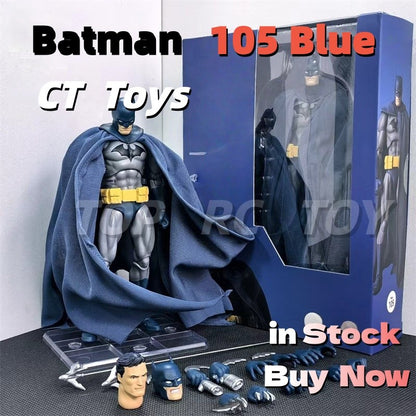 CT Toys Batman Mafex 126 Azul Escala 1/6 Boneco de Ação DC Batman Shf Figura Colecionável de Anime para Crianças e Colecionadores Presente de Natal