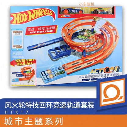 Em estoque Pista de corrida Hot Wheel Trick Loop Conjunto de pistas Brinquedo infantil Brinquedo para meninos Pista Htk17 Presentes de aniversário e feriado para crianças