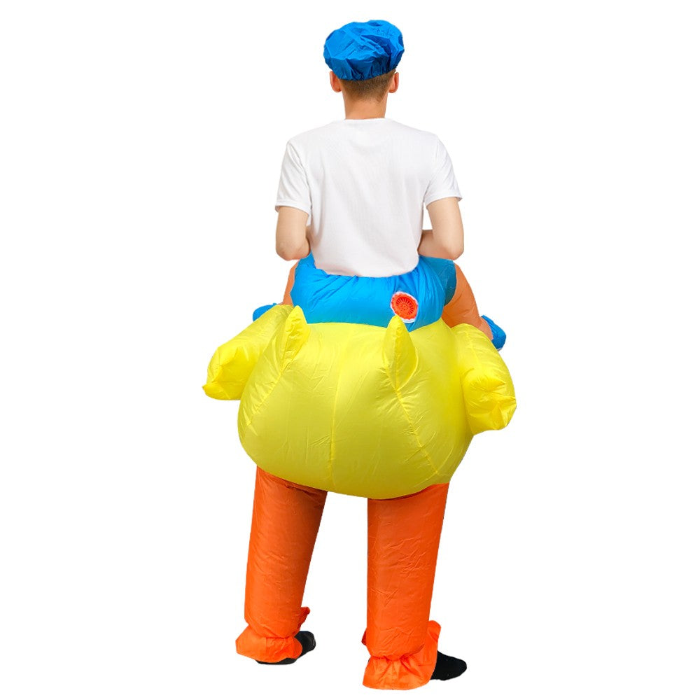 Adults Inflatable Yellow Duck Costume Halloween Costumes for Women Men Animal Cosplay Carnival Costume Party Fancy Dress