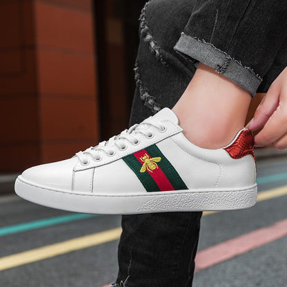 Tênis Masculino Casual de Couro Confortável para Caminhada Esportivo de Alta Qualidade Design de Luxo Original Skate