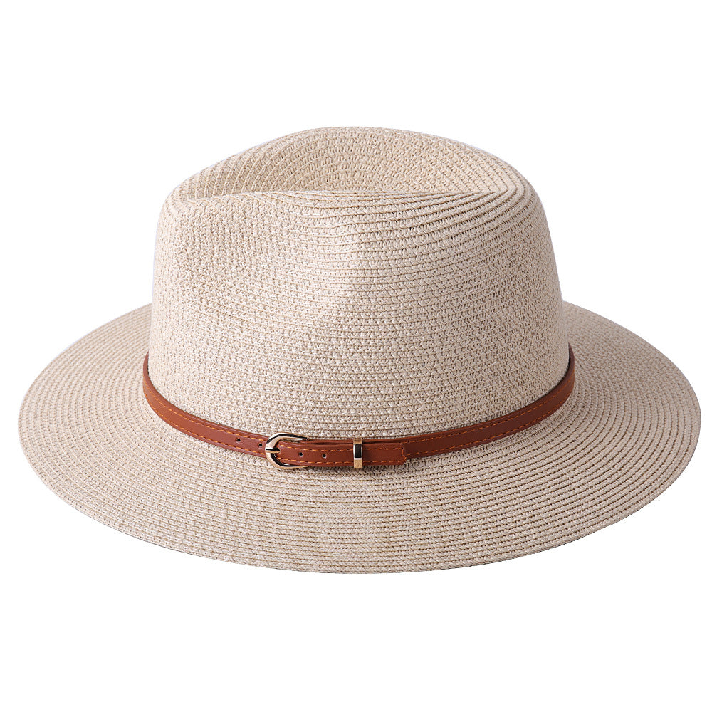 56-58-59-60CM New Natural Panama Soft Shaped Straw Hat Summer Women/Men Wide Brim Beach Sun Cap UV Protection Fedora Hat