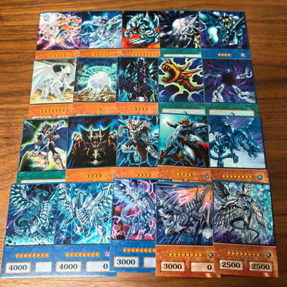 100 unidades Yu-Gi-Oh Anime Style Cards Olhos Azuis Estilo KAIBA Yugioh DUAL MONSTER Clássico Proxy DIY Card Presente Infantil