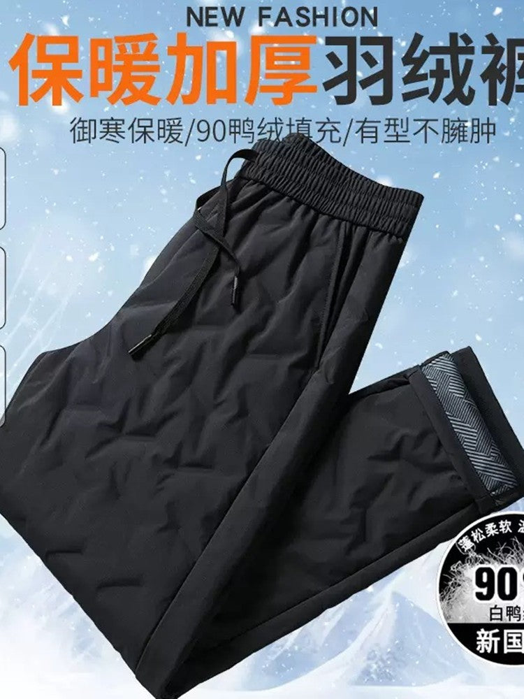 Calças Masculinas de Outono e Inverno, Novas Tendências da Moda, Impermeáveis, Acolchoadas, Quentes, Esportivas Casuais Soltas, Tamanhos Grandes, M-4XL