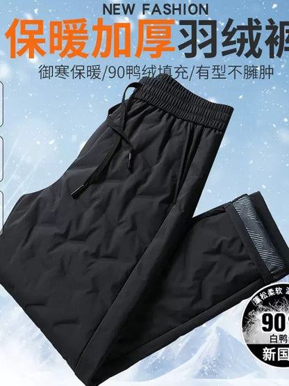 Calças Masculinas de Outono e Inverno, Novas Tendências da Moda, Impermeáveis, Acolchoadas, Quentes, Esportivas Casuais Soltas, Tamanhos Grandes, M-4XL