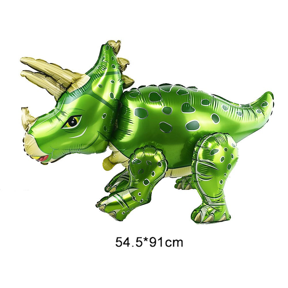 Dinosaur Party Decor 32inch Dinosaur Number Balloons 1-3 Year Olds Kid Birthday Baby Shower Matte Cartoon Foil Balloon Decors