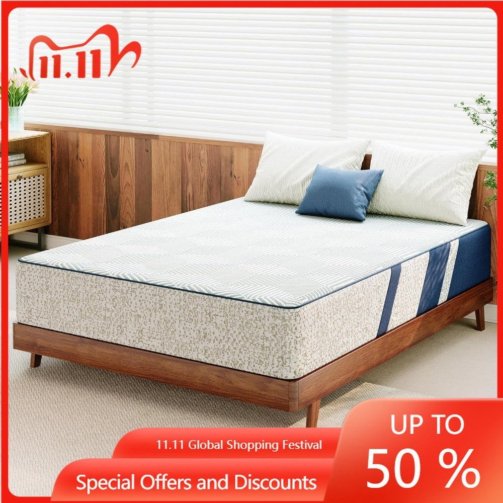 Queen Mattress,12 Inch Gel Memory Foam Mattress Queen Size, for Pressure Relief & Spine Support, Diamond Pattern Design,