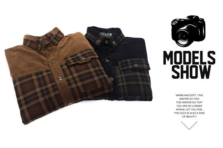 Brand Shirt Men Casual Shirts Wool Fleece Thick Warm Shirts for Men Handwork Plaid Shirt Men Camisa Denim Hombre Size M-4XL