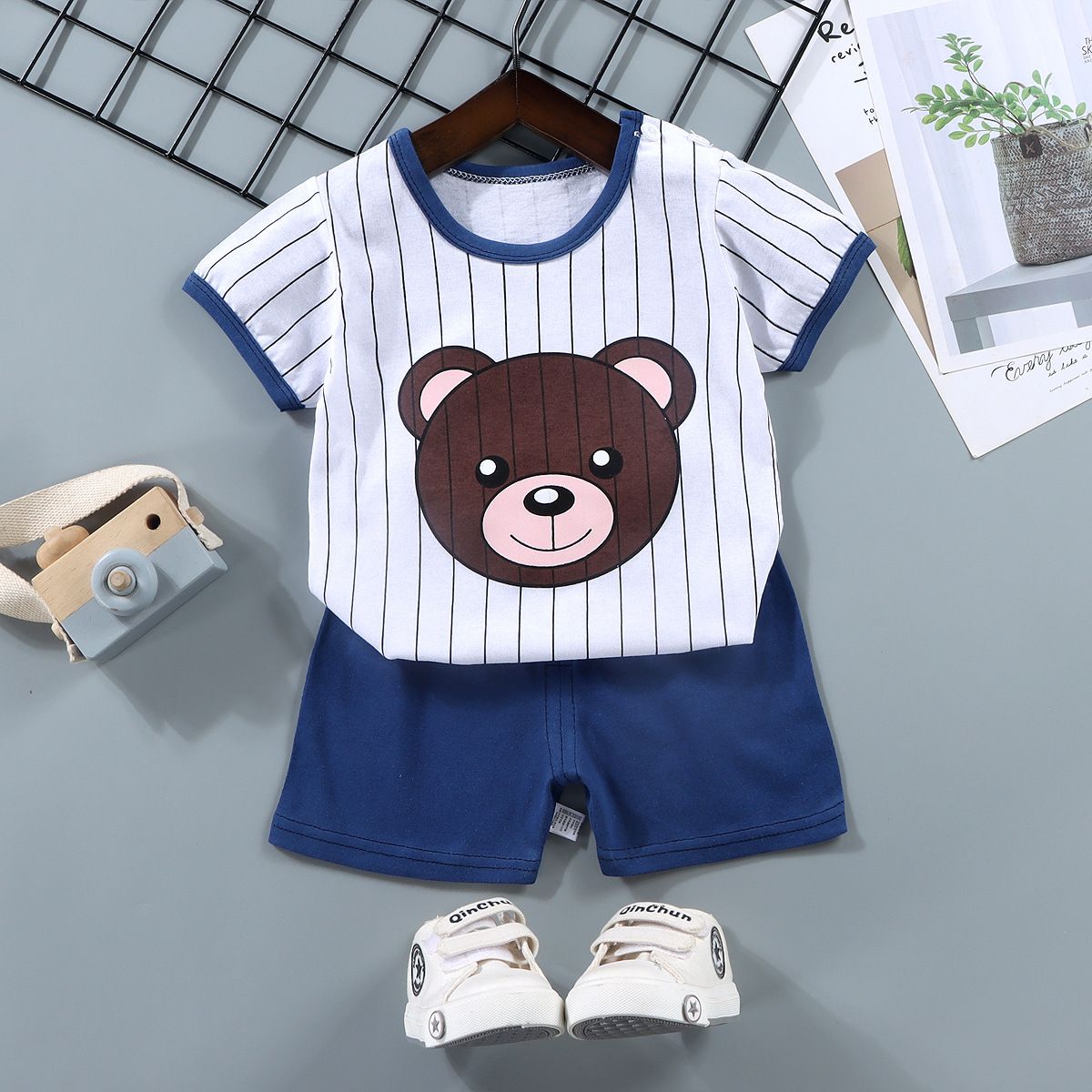 Conjuntos Infantis Mãe e Filhos Roupas Menino Menina Camiseta Shorts 2PÇS Verão Algodão Manga Curta Roupas de Bebê Infantil Terno