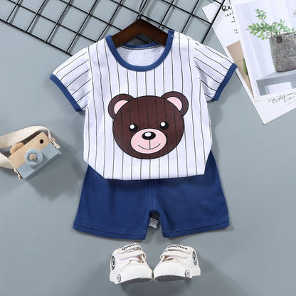 Conjuntos Infantis Mãe e Filhos Roupas Menino Menina Camiseta Shorts 2PÇS Verão Algodão Manga Curta Roupas de Bebê Infantil Terno