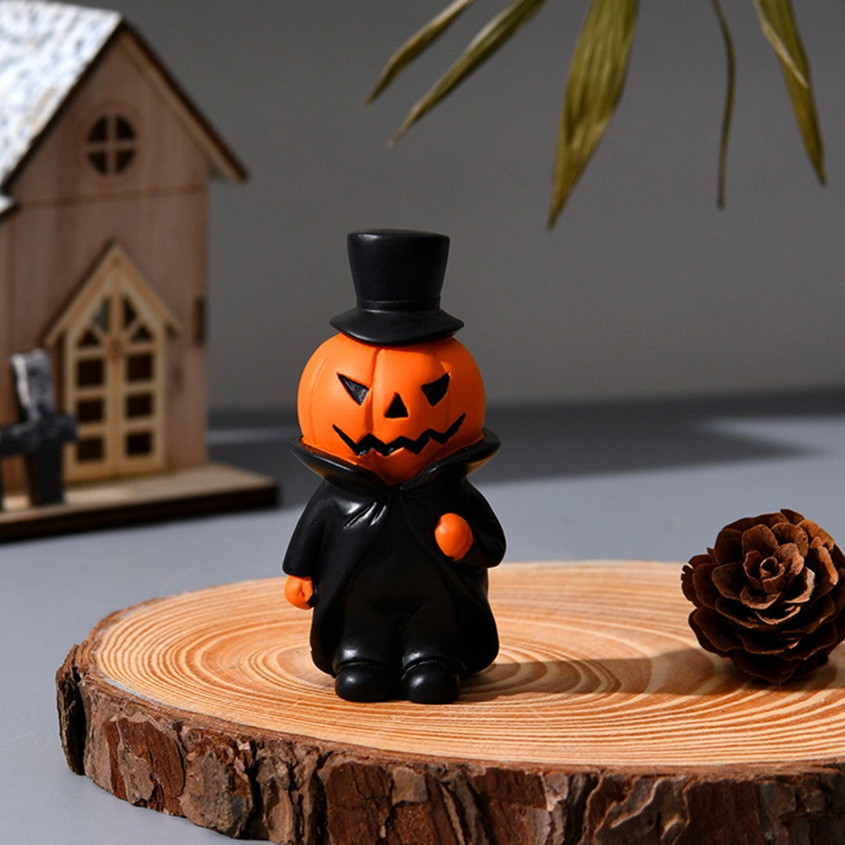 Cute Halloween Decor Set Mini Ghost Pumpkin Witch Demon Resin Figurines for Home Tabletop Party Decoration Gift  Party Ornament