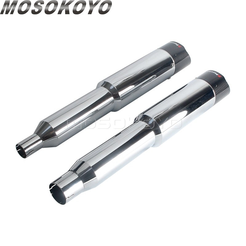 Exhaust System Slip-On Motorcycle Muffler Exhaust Pipe Carbon Fiber For Harley Touring Electra Road Street Glide Road King 17-up