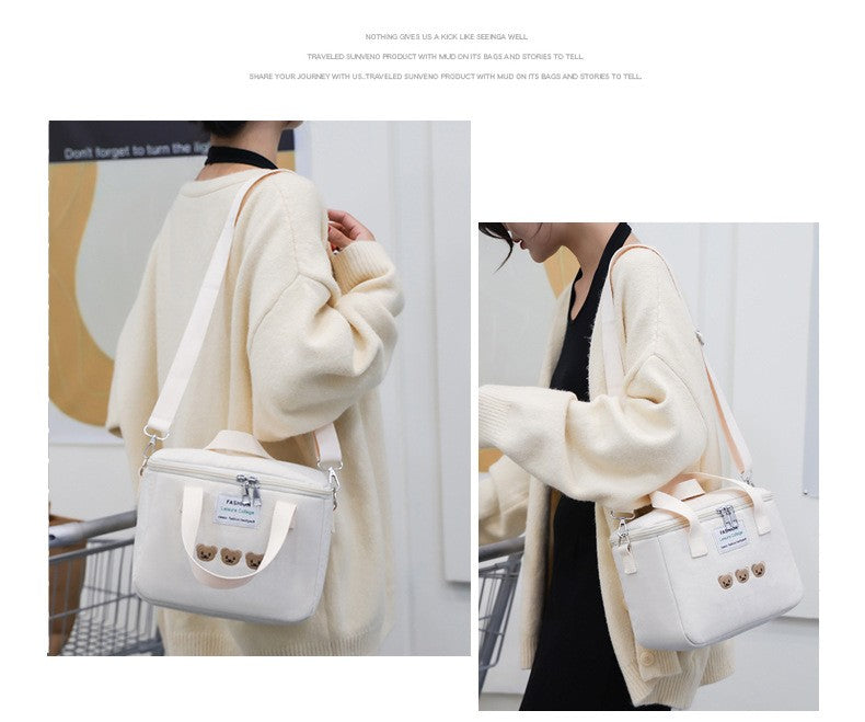 Cartoon Bear Mommy Bag Baby Feeding Bottle Cooler Bag Thermos for Children Thermal Infant Thermo Bottles Mother Kids