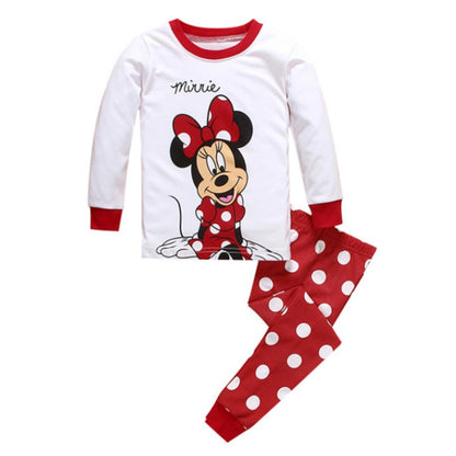 New Kids Pajama Set Cotton Soft minnie Print Loungewear Long Sleeve Pjs Sleepwear for Toddler Boys Girls