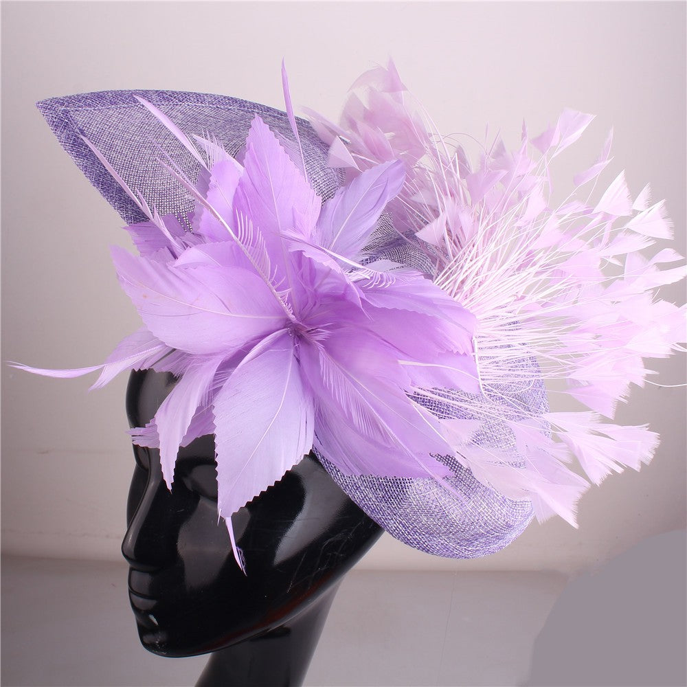 Fascinator de Cabelo com Clipe para Casamento - Pena Laranja Charmosa, Chapéu, Flor, Véu, Acessório de Cabelo de Noiva para Festas SYF678